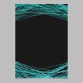 Abstract page template with random lines - blank vector poster illustration on black background Royalty Free Stock Photo