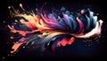 abstract paint on black background. Generative AI, Generative, AI Royalty Free Stock Photo