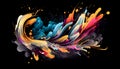 abstract paint on black background. Generative AI, Generative, AI Royalty Free Stock Photo
