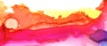 Abstract paint blots background. Alcohol ink colors. Marble texture. Horizontal long banner