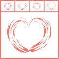 Cool heart shape collection in Living Coral color