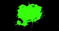 abstract paint brush stroke shape white ink splattering flowing and washing on chroma key green screen, ink splatter splash effect