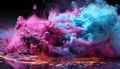 Abstract paint exploding in motion, creating a colorful galaxy generated by AI Royalty Free Stock Photo
