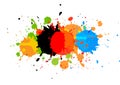 Abstract paint multi color background.