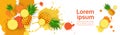 Abstract Paint Splash And Fruits Pineapple Set Over White Background For Copy Space And Text