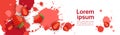 Abstract Paint Splash And Fruits Strawberry Set Over White Background For Copy Space And Text Royalty Free Stock Photo