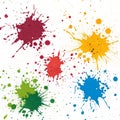 Abstract paint splatter patterns set isolated on white background Royalty Free Stock Photo