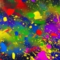 657 Abstract Paint Splatters: An artistic and expressive background featuring abstract paint splatters in bold and vibrant color Royalty Free Stock Photo