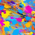 657 Abstract Paint Splatters: An artistic and expressive background featuring abstract paint splatters in bold and vibrant color Royalty Free Stock Photo