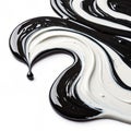 Abstract paint stroke fluid liquid black and white isolated on white background Royalty Free Stock Photo