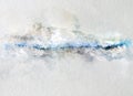 Abstract Paint Water Blue Sea Wave. Creative Abstract Painted Background, Wallpaper, Texture. Modern Art. Contemporary Art