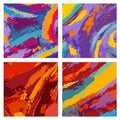 Abstract paintbrush painting colorful background design set