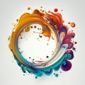 Abstract Painted circle Art with nice colours AI Generated KI Royalty Free Stock Photo