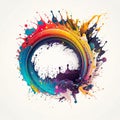 Abstract Painted circle Art with nice colours AI Generated KI Royalty Free Stock Photo