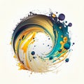 Abstract Painted circle Art with nice colours AI Generated KI Royalty Free Stock Photo