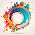 Abstract Painted circle Art with nice colours AI Generated KI Royalty Free Stock Photo