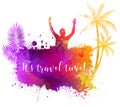 Summer party watercolor background Royalty Free Stock Photo