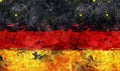 Abstract painted watercolor grunge flag of Germany Bundesflagge und Handelsflagge. Background concept for German national holidays Royalty Free Stock Photo