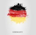 Abstract painted watercolor splashes flag of Germany Bundesflagge und Handelsflagge. Background concept for German national Royalty Free Stock Photo