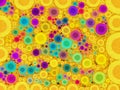 Abstract Painterly Bubbles Yellow Background