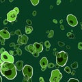 Abstract Painterly Green Cells Background