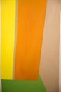 Abstract Painting Art with Yellow, Orange and Green Geometric Shapes