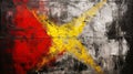 Abstract painting background with dark gray, yellow, red, in the style of grange Royalty Free Stock Photo