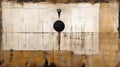 Abstract Painting Of Black Object And White Paper In Gabriel Pacheco Style