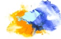 Abstract painting with blue and orange paint strokes Royalty Free Stock Photo