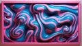 an abstract painting with blue and pink swirls