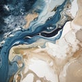 Abstract Painting Of Blue Tan Liquid With Ominous Vibe Royalty Free Stock Photo