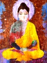 Abstract painting of buddha