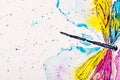 Abstract painting of butterfly, colorful background of waterpaints Royalty Free Stock Photo