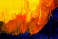 Abstract painting color texture. Bright Abstract painting color texture. Bright artistic background in blue, orange and yellow Royalty Free Stock Photo