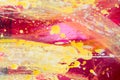 Abstract painting color texture. Bright artistic background in red and yellow. Royalty Free Stock Photo