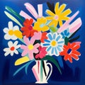 Minimalistic Bouquet Of Flowers In Matisse Style Royalty Free Stock Photo