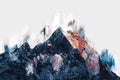 Abstract painting of colorful mountains, Digital painting Royalty Free Stock Photo