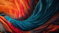 an abstract painting of a colorful wave of fabric on a white background with a red, orange, and blue stripe on the bottom of the Royalty Free Stock Photo