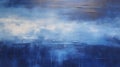 Moody Atmosphere: Indigo Abstract Landscape In Ultrafine Detail