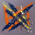 Abstract painting with dynamic intersecting lines and splatters Royalty Free Stock Photo