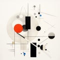 Abstract Suprematism Painting With Black, White, Red, And Blue