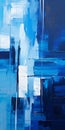 Indigo And White: Abstract Modernist Painting With Ultrafine Detail
