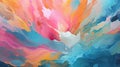 Colorful Abstract Painting With Fluid Formation And Nature-inspired Abstractions