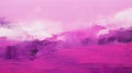 Romantic Magenta Abstract Painting With Vienna Lager Landscape