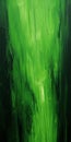 Intense Green Acrylic Painting With Dripping Technique And Gothic Influence