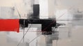 Abstract Minimalism: Industrial Paintings With Black, Red, Gray, And White Royalty Free Stock Photo