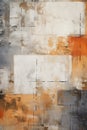 Abstract Painting Featuring Oranges and Greys