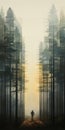Translucent Geometries: A Minimalist Cityscape In The Forest