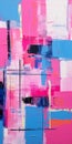 Colorful Abstract Painting With Pink And Blue Tones