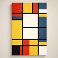 Minimalist De Stijl Art: Colorful Squares On Canvas